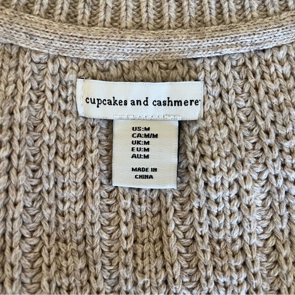 LIKE NEW✨ Cozy Beige Cable Knit Cardigan - Picture 3 of 4